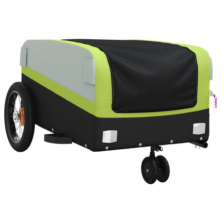 Vidaxxl Fahrradanhänger 30 kg Eisen schwarz und grün