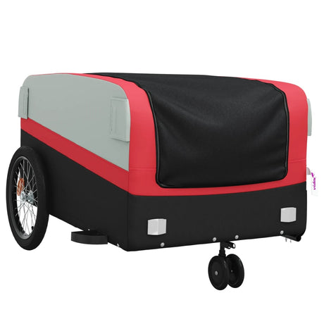 Vidaxl Fahrradanhänger 45 kg Eisen schwarz und rot