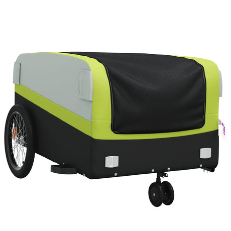 Vidaxl Fahrradanhänger 45 kg Eisen schwarz und grün