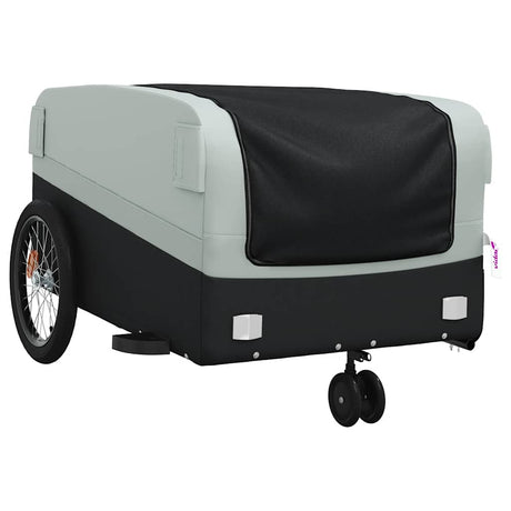 Vidaxl Fahrradanhänger 45 kg Eisen schwarz und grau