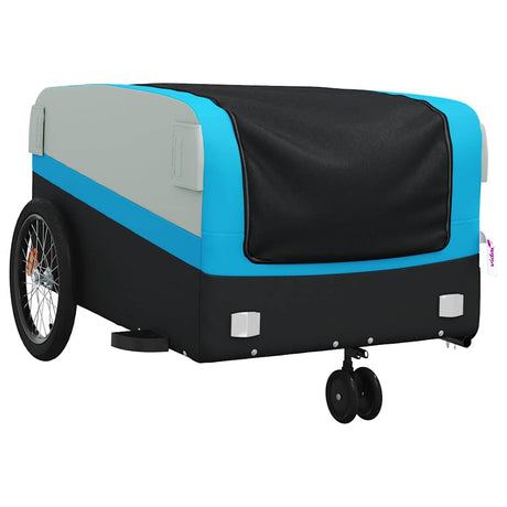 Vidaxl Fahrradanhänger 45 kg Eisen schwarz und blau