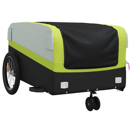 Vidaxl Fahrradanhänger 45 kg Eisen schwarz und grün