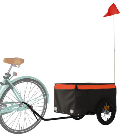 Vidaxl -Fahrradanhänger 30 kg Eisenschwarz und Orange