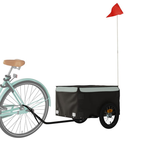 Vidaxl Fahrradanhänger 30 kg Eisen schwarz und grau