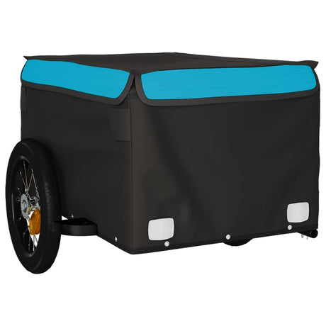 Vidaxl Fahrradanhänger 30 kg Eisen schwarz und blau
