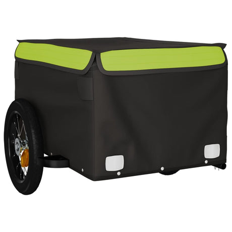 Vidaxl Fahrradanhänger 30 kg Eisen schwarz und grün
