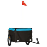 VidaXL Fahrradanhänger 45 kg Eisen schwarz und blau