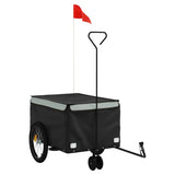 Vidaxl fietstrailer 30 kg ijzer zwart en grijs