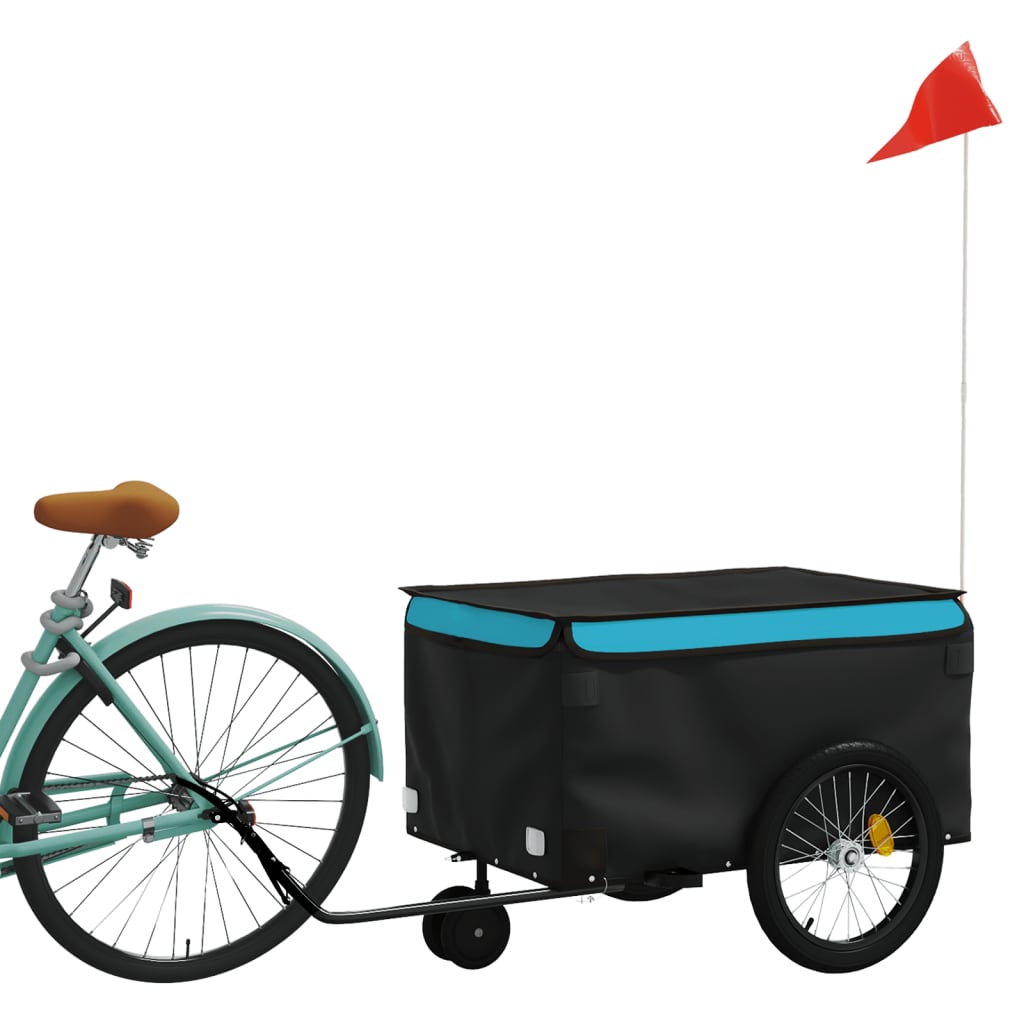 VidaXL Fahrradanhänger 30 kg Eisen schwarz und blau