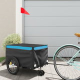 VidaXL Fahrradanhänger 30 kg Eisen schwarz und blau
