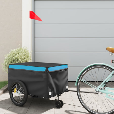 VidaXL Fahrradanhänger 30 kg Eisen schwarz und blau