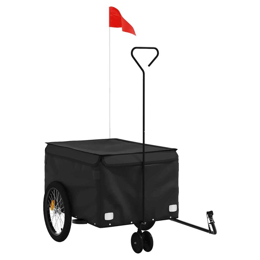 VidaXL Fahrradanhänger 30 kg Eisen schwarz