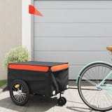 VidaXL Fahrradanhänger 45 kg Eisen schwarz und orange