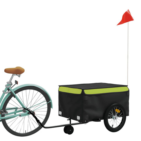 VidaXL Fahrradanhänger 45 kg Eisen schwarz und grün