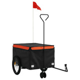 VidaXL Fahrradanhänger 45 kg Eisen schwarz und orange