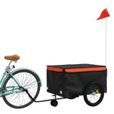 VidaXL Fahrradanhänger 45 kg Eisen schwarz und orange