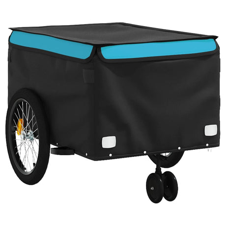 VidaXL Fahrradanhänger 45 kg Eisen schwarz und blau