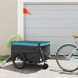 VidaXL Fahrradanhänger 45 kg Eisen schwarz und blau