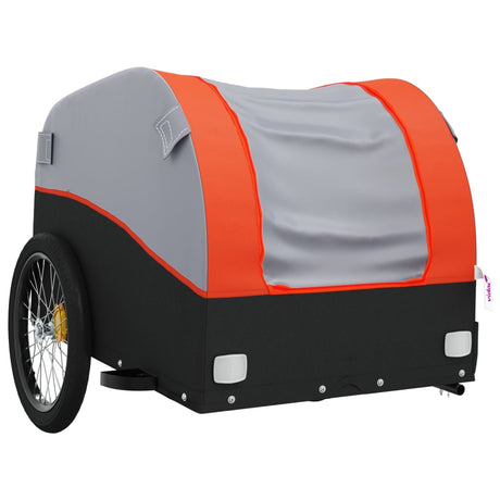 Vidaxl -Fahrradanhänger 30 kg Eisenschwarz und Orange