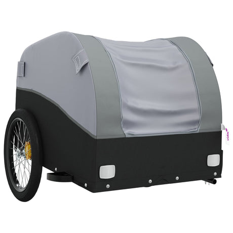 Vidaxl Fahrradanhänger 30 kg Eisen schwarz und grau