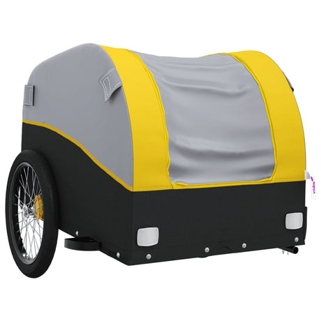 Vidaxl Fahrradanhänger 30 kg Eisen schwarz und gelb