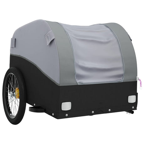 Vidaxl Fahrradanhänger 45 kg Eisen schwarz und grau