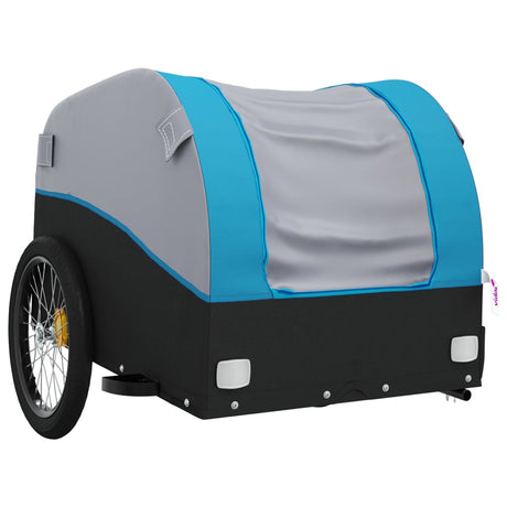 Vidaxl Fahrradanhänger 45 kg Eisen schwarz und blau