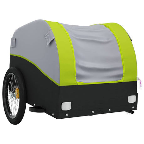 Vidaxl Fahrradanhänger 45 kg Eisen schwarz und grün