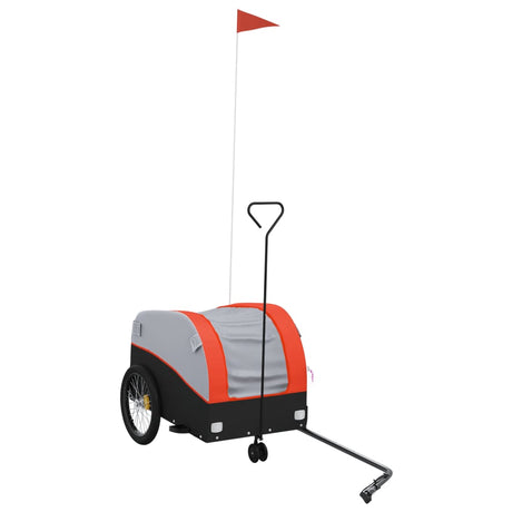 VidaXL Fahrradanhänger 30 kg Eisen schwarz und orange