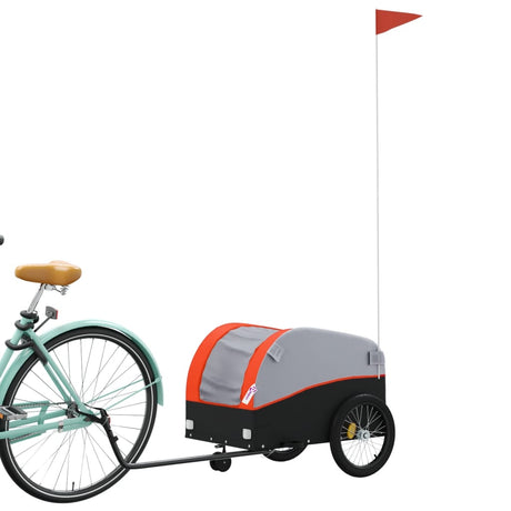 VidaXL Fahrradanhänger 30 kg Eisen schwarz und orange