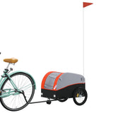VidaXL Fahrradanhänger 30 kg Eisen schwarz und orange