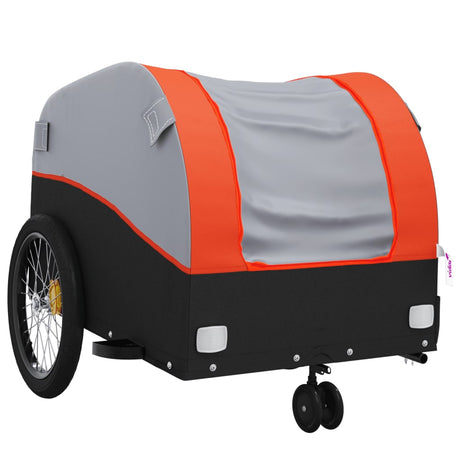 VidaXL Fahrradanhänger 30 kg Eisen schwarz und orange