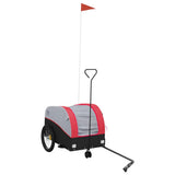 VidaXL Fahrradanhänger 30 kg Eisen schwarz und rot