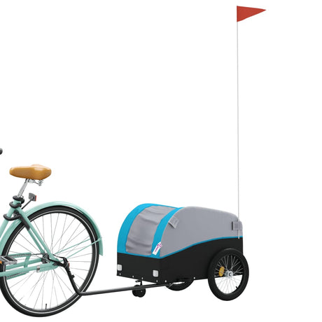 VidaXL Fahrradanhänger 30 kg Eisen schwarz und blau