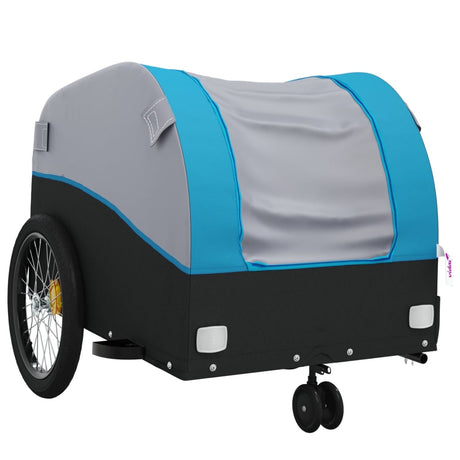 VidaXL Fahrradanhänger 30 kg Eisen schwarz und blau