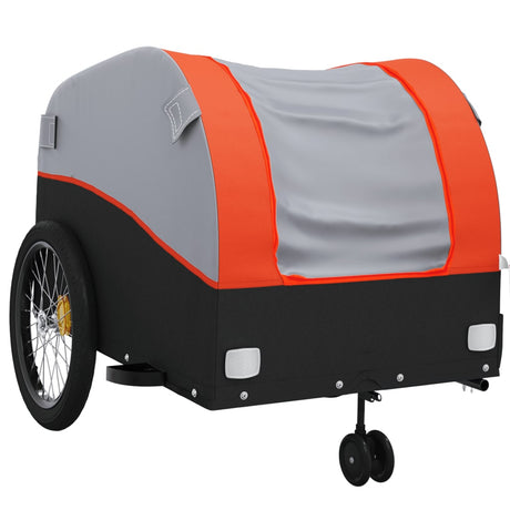 VidaXL Fahrradanhänger 45 kg Eisen schwarz und orange