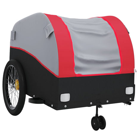 Vidaxxl Fahrradanhänger 45 kg Eisen schwarz und rot