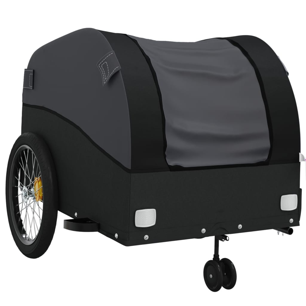 VidaXL Fahrradanhänger 45 kg Eisen schwarz