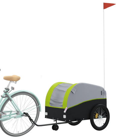 VidaXL Fahrradanhänger 45 kg Eisen schwarz und grün