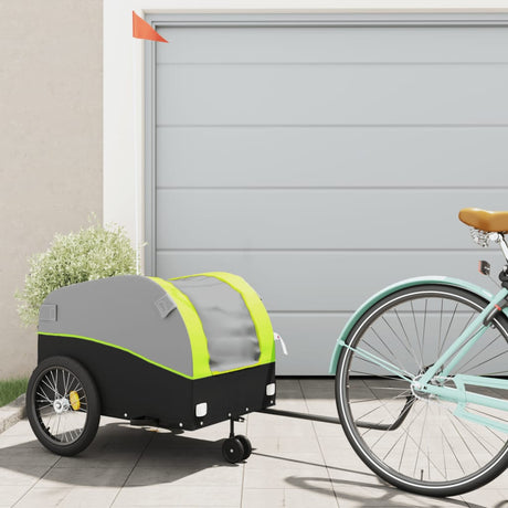 VidaXL Fahrradanhänger 45 kg Eisen schwarz und grün