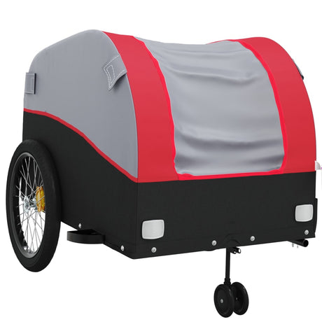 Vidaxxl Fahrradanhänger 45 kg Eisen schwarz und rot