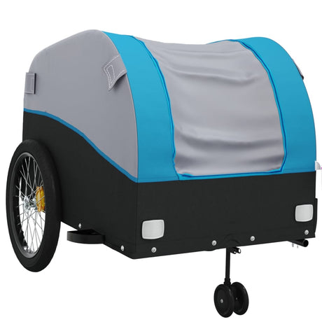 VidaXL Fahrradanhänger 45 kg Eisen schwarz und blau