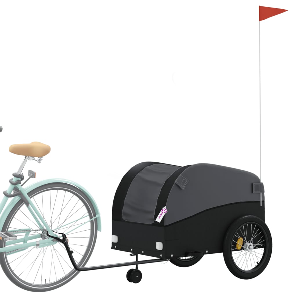 VidaXL Fahrradanhänger 45 kg Eisen schwarz
