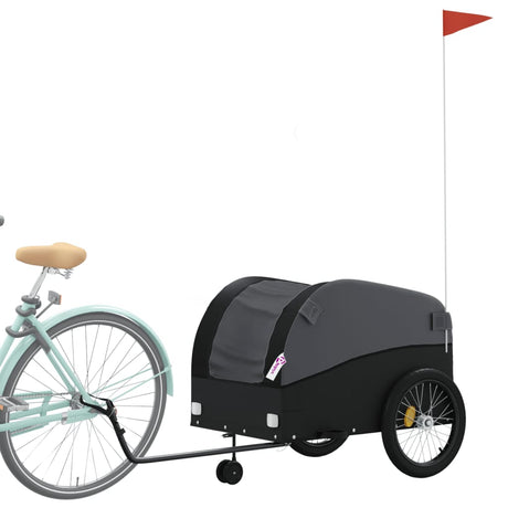 VidaXL Fahrradanhänger 45 kg Eisen schwarz