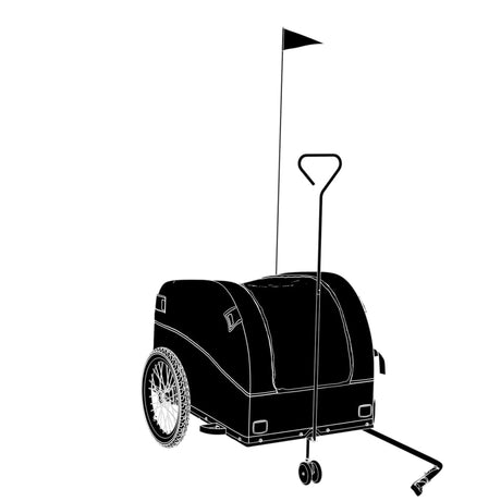 VidaXL Fahrradanhänger 45 kg Eisen schwarz und grün