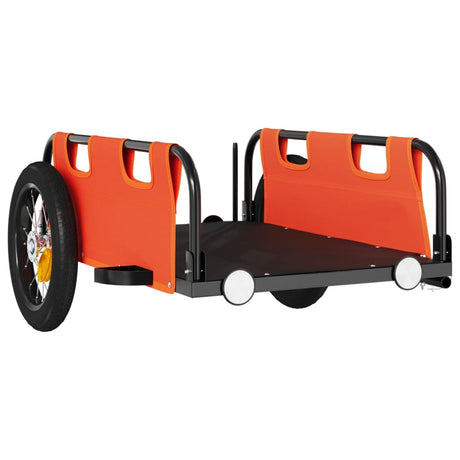 Vidaxl Fahrradanhänger Oxford-Stoff und Eisenorange