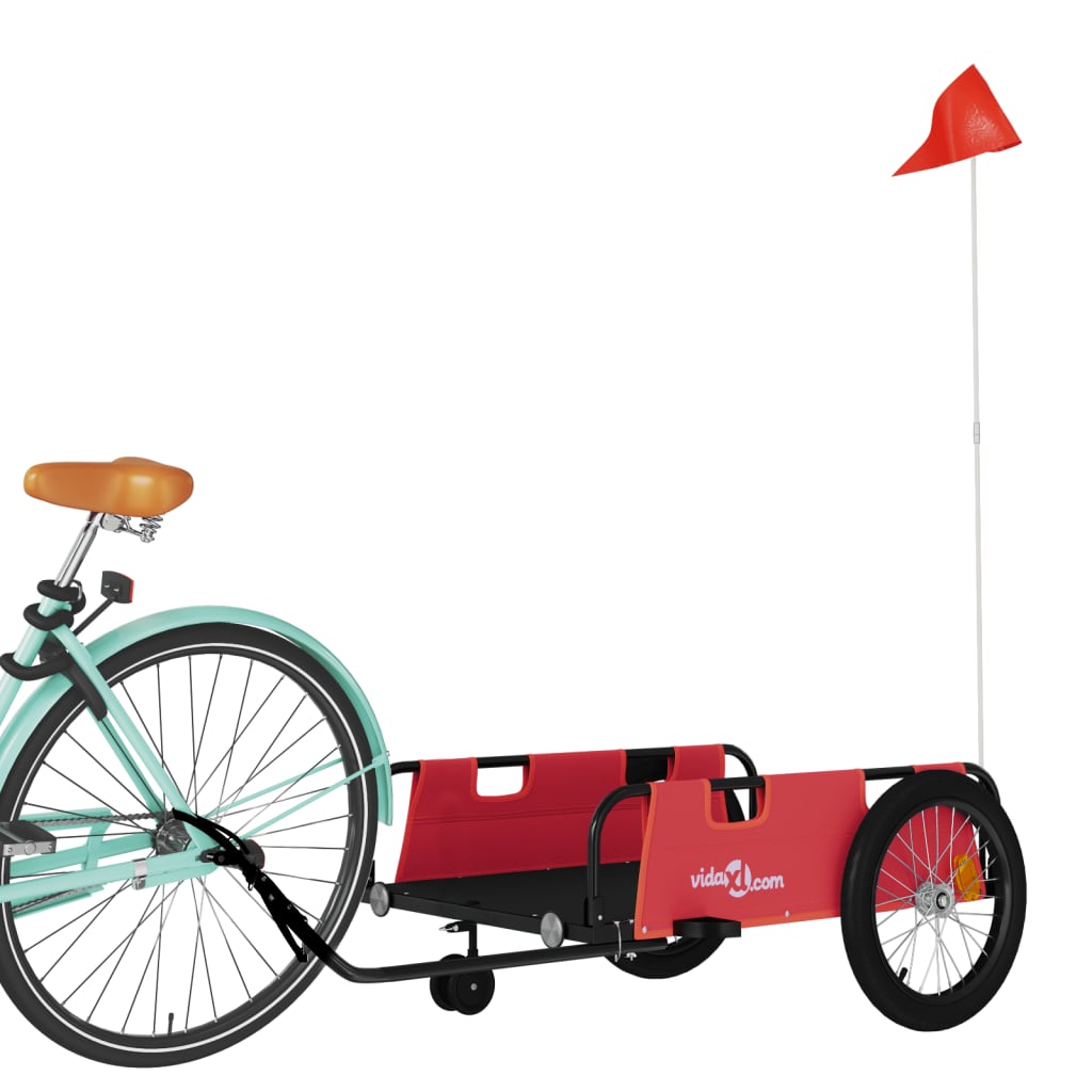 Vidaxl Fahrradanhänger Oxford-Stoff und Eisenrot und Schwarz