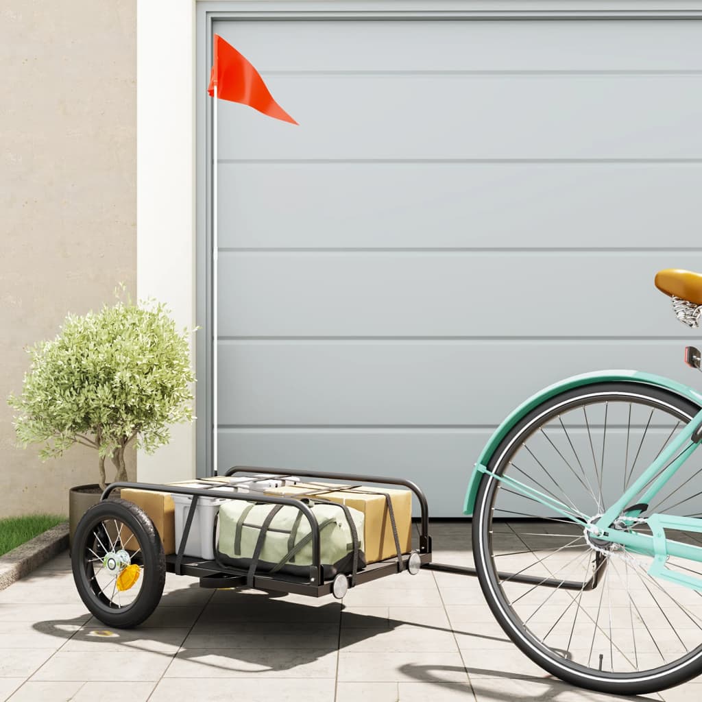 VidaXL Fahrradanhänger 122x53x31 cm Eisen schwarz