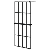 VidaXL Walk-in Duschabtrennung mit Ablage 80x195 cm ESG-Glas Aluminium schwarz