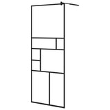 VidaXL Walk-in Duschabtrennung mit Ablage 80x195 cm ESG-Glas Aluminium schwarz